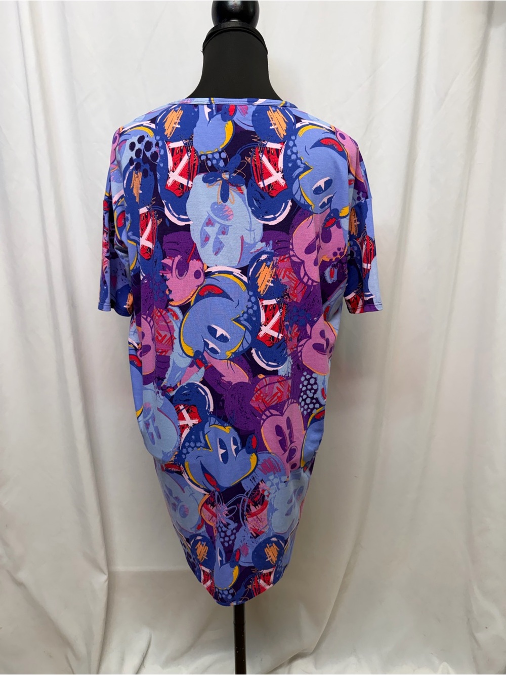 Disney LuLaRoe Irma XXS Purple Blue Mickey Mouse Graphic Tunic Top - Picture 5 of 7